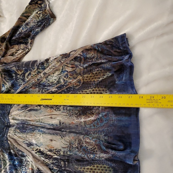Live and Let Live Blue and Brown Blouse M - Picture 8 of 8